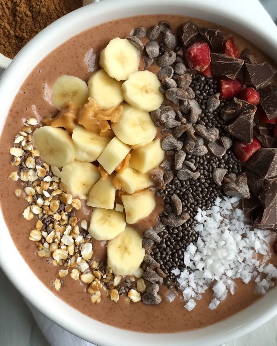 Classic Chocolate Peanut Butter Smoothie Bowl image