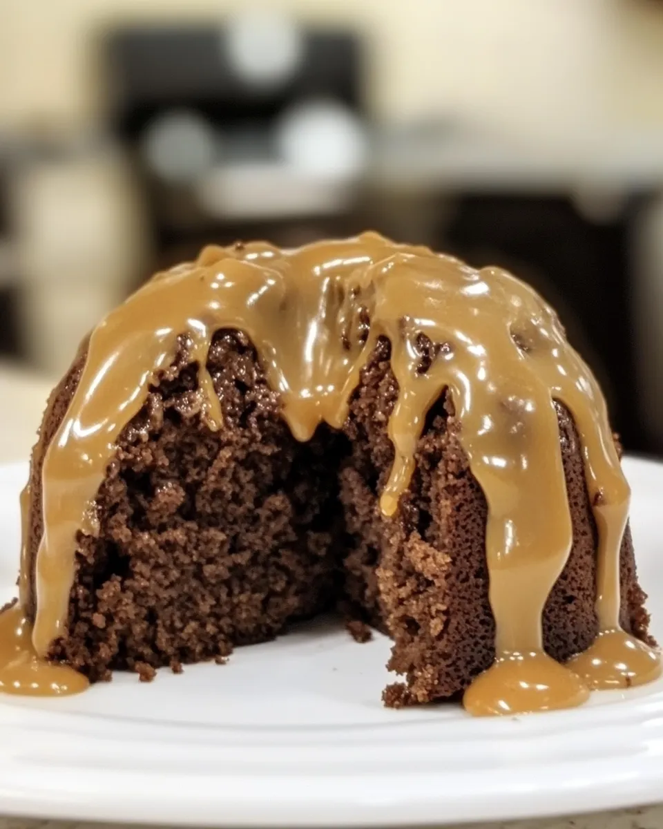 Homemade Chocolate Pound Cake with Caramel Icing photo