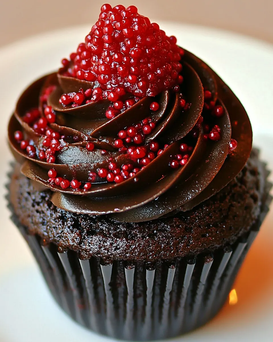 Best Chocolate Raspberry Truffle Cupcakes shot