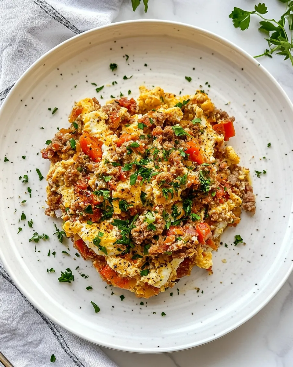 Delicious Chorizo And Eggs shot