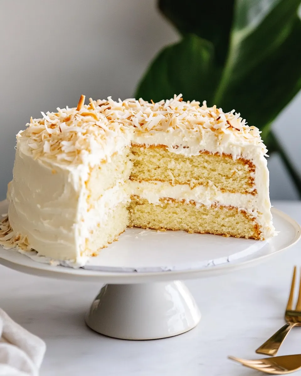 Classic Coconut Cream Cake with Coconut Cream Cheese Frosting image