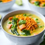 Homemade Coconut Curry Soup With Sweet Potato Noodles photo