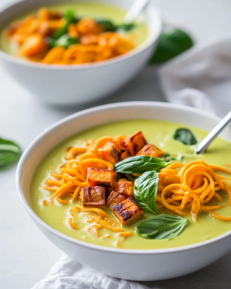 Easy Coconut Curry Soup With Sweet Potato Noodles recipe photo