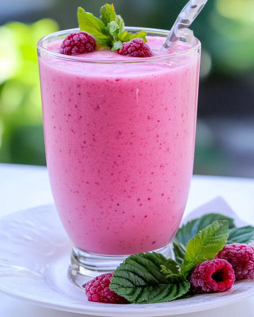 Homemade Cranberry Raspberry Smoothie photo