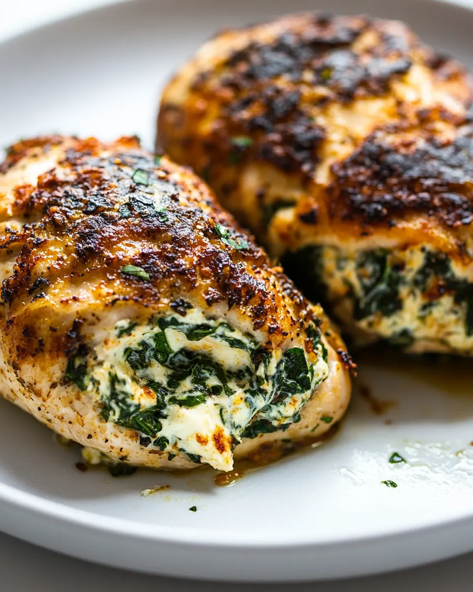 Homemade Cream Cheese Spinach Stuffed Chicken (Low-carb, Keto) photo