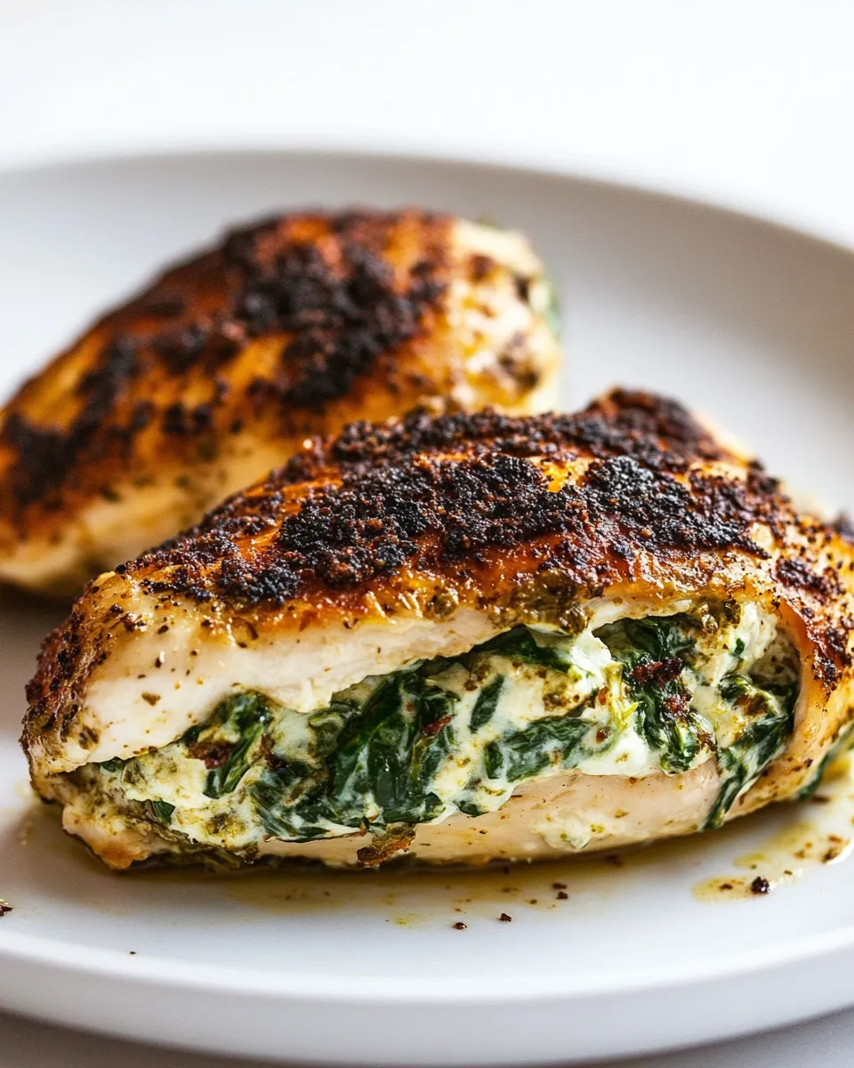 Delicious Cream Cheese Spinach Stuffed Chicken (Low-carb, Keto) image