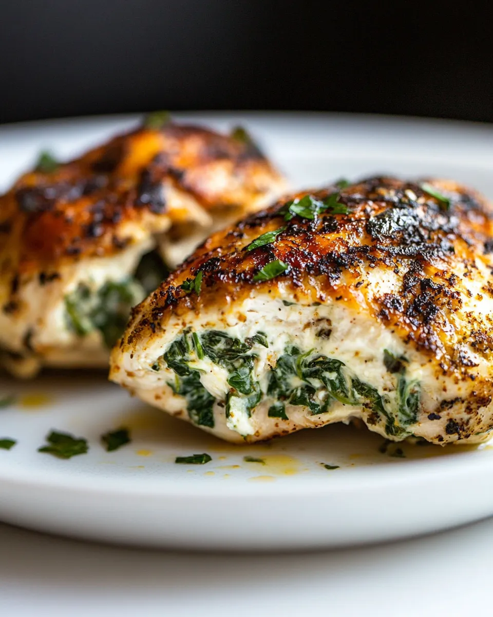 Easy Cream Cheese Spinach Stuffed Chicken (Low-carb, Keto) recipe photo