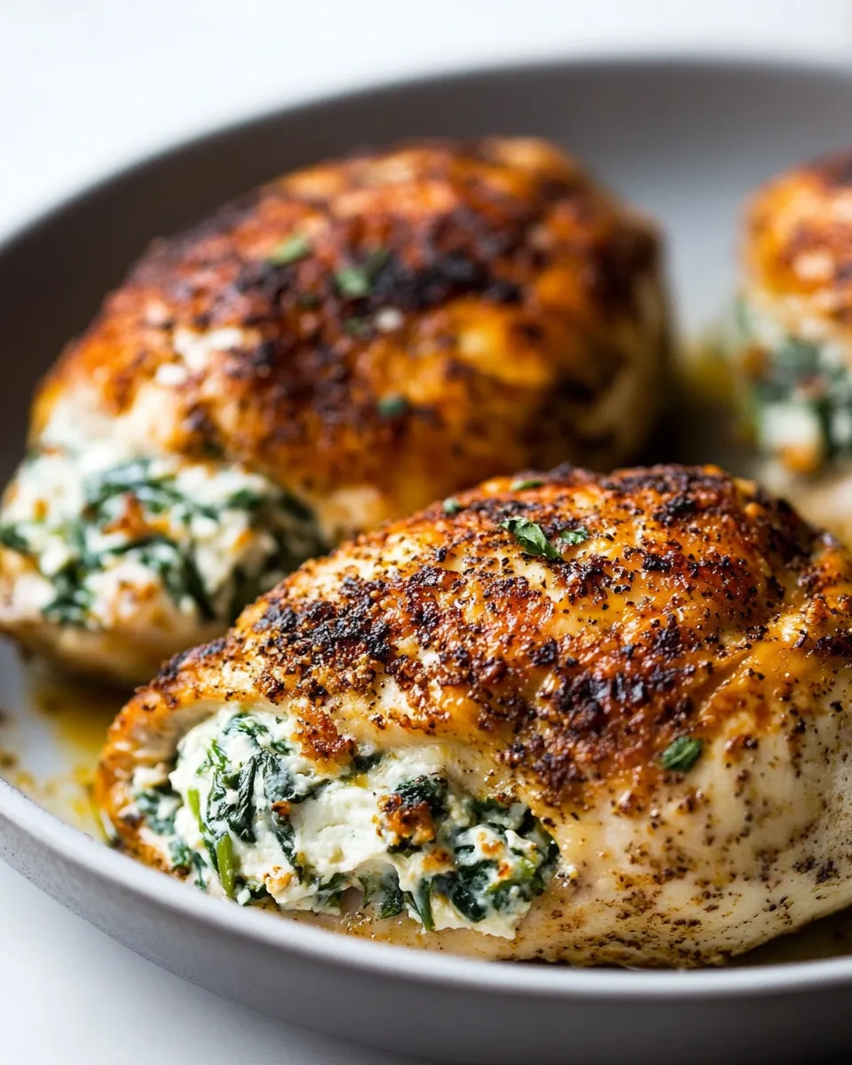 Healthy Cream Cheese Spinach Stuffed Chicken (Low-carb, Keto) shot