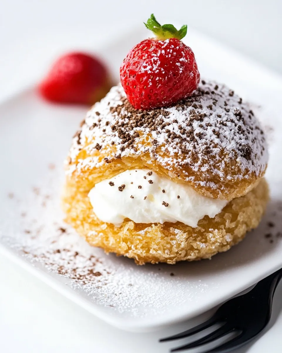 Homemade Cream Filled Choux Pastry photo