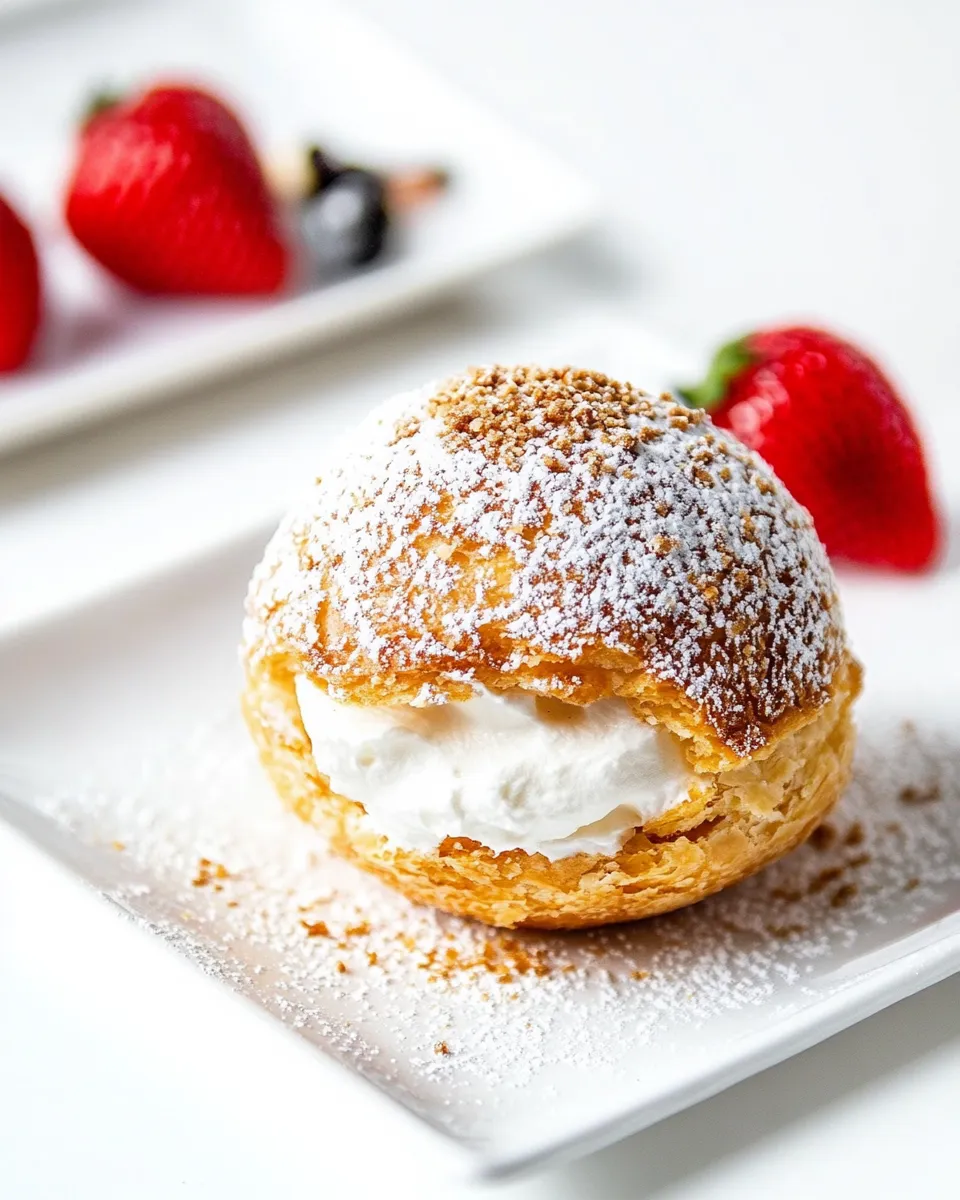 Delicious Cream Filled Choux Pastry shot