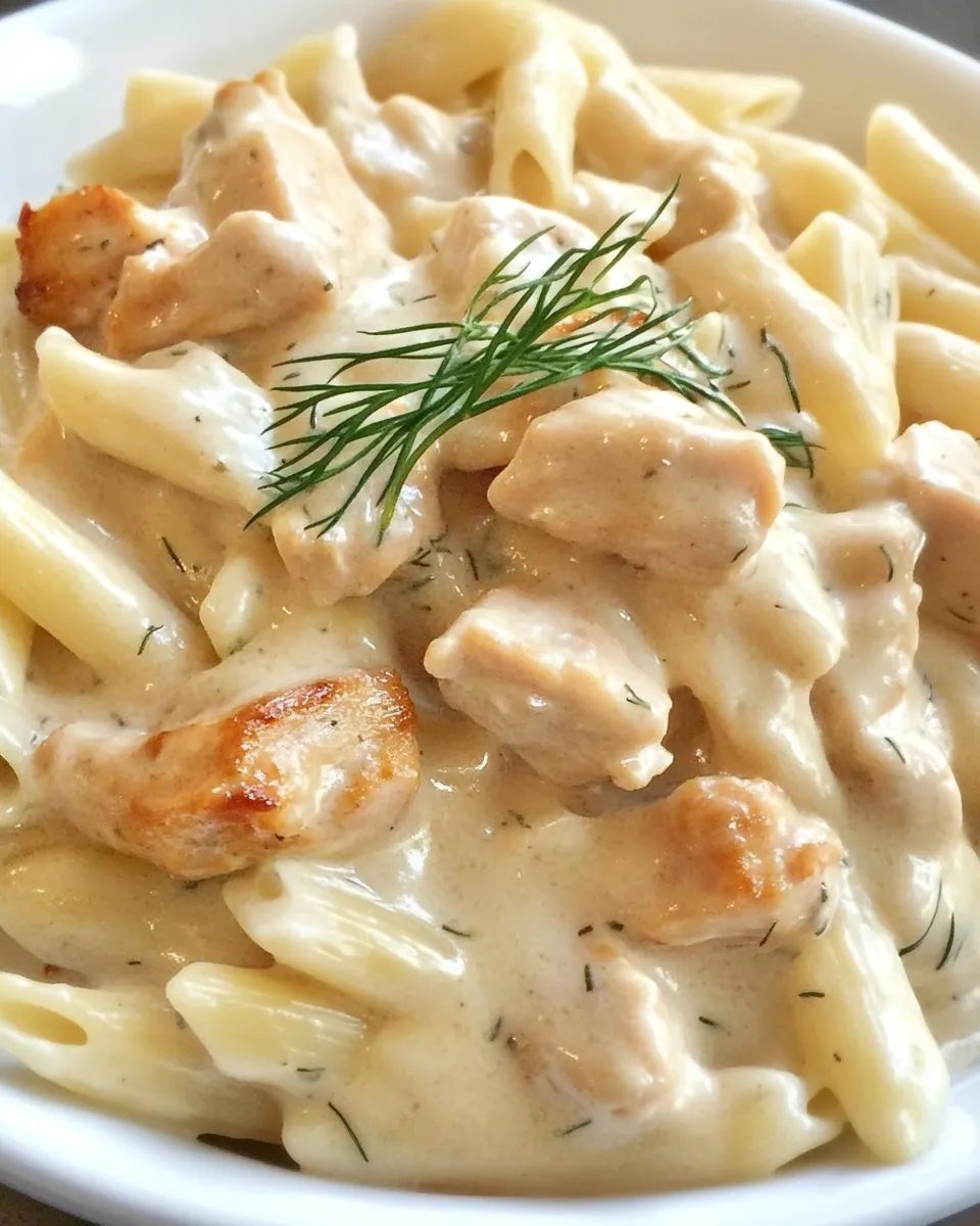 Delicious Creamy Dill Chicken Pasta Recipe image