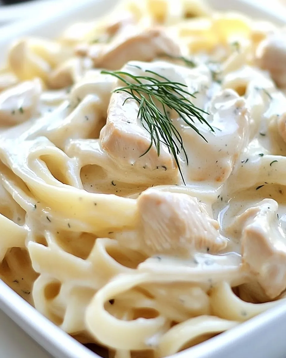 Savory Creamy Dill Chicken Pasta Recipe dish photo