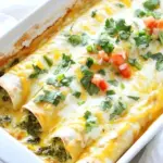 Homemade Creamy Spinach and Cheese Green Chile Enchiladas photo