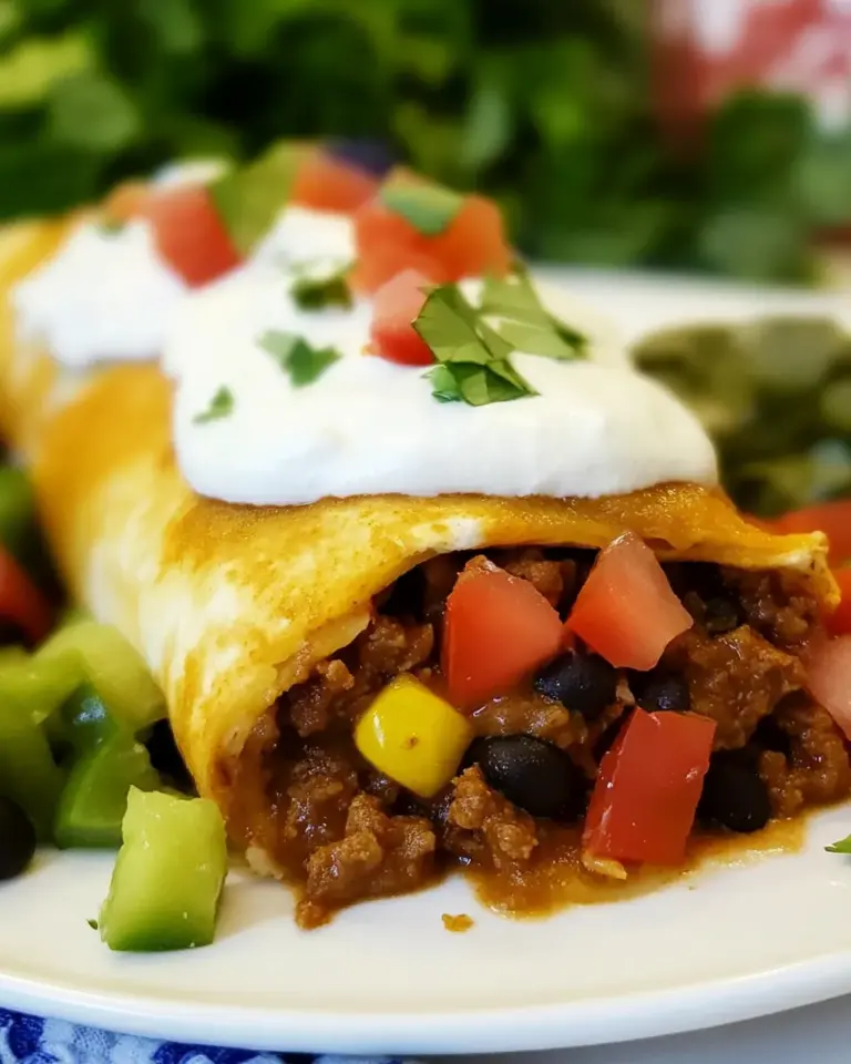 Homemade Crescent Beef Burritos image