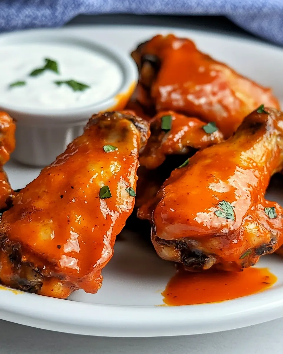 Easy Crispy Baked Buffalo Chicken Wings Recipe shot