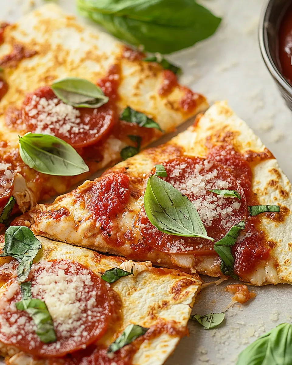 Savory Crispy Baked Pizza Chicken Quesadillas. dish image