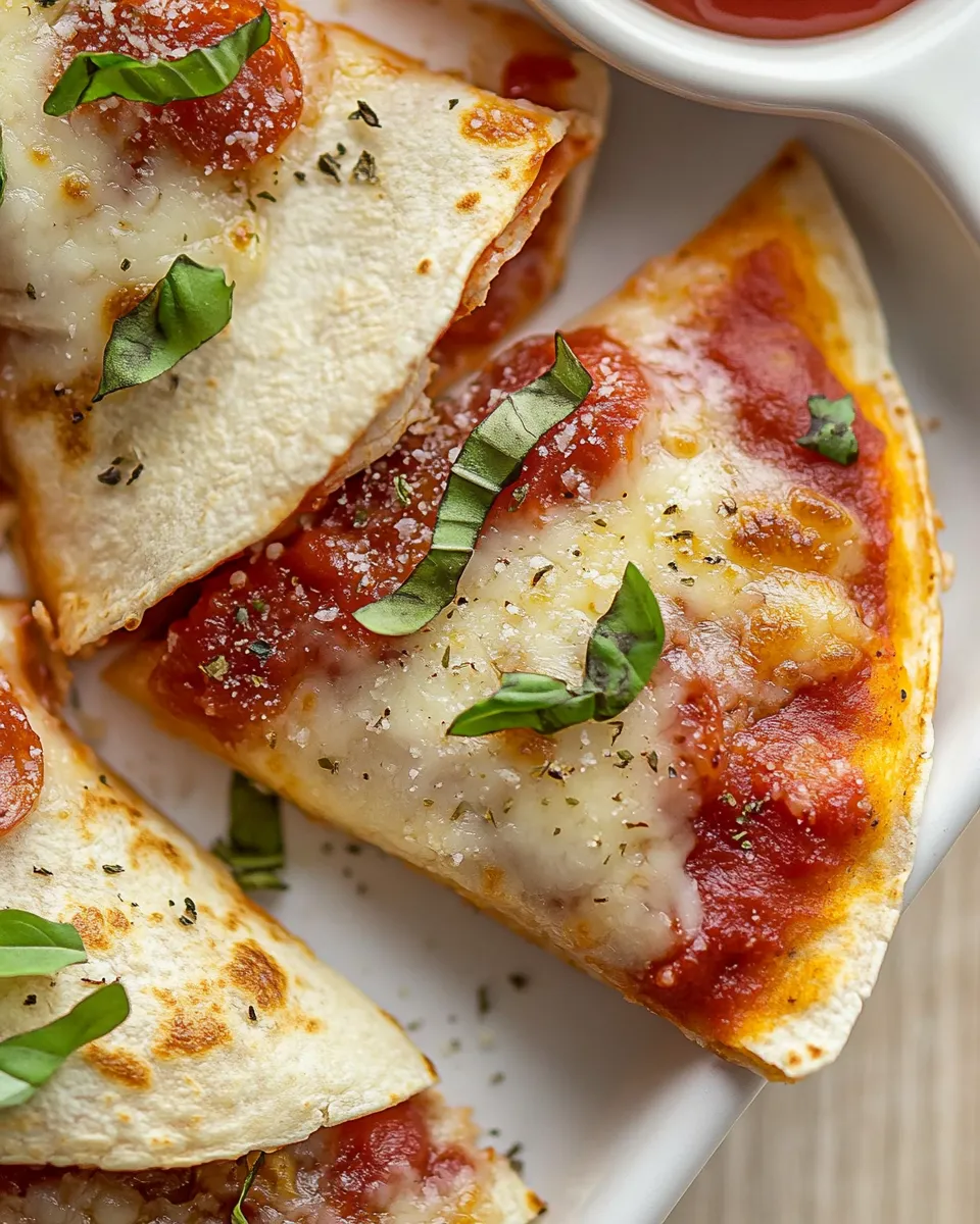 Delicious Crispy Baked Pizza Chicken Quesadillas. recipe photo