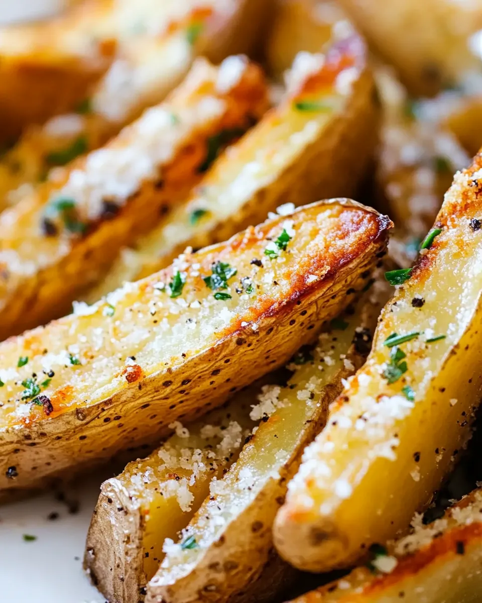 Delicious Crispy Garlic Baked Potato Wedges shot