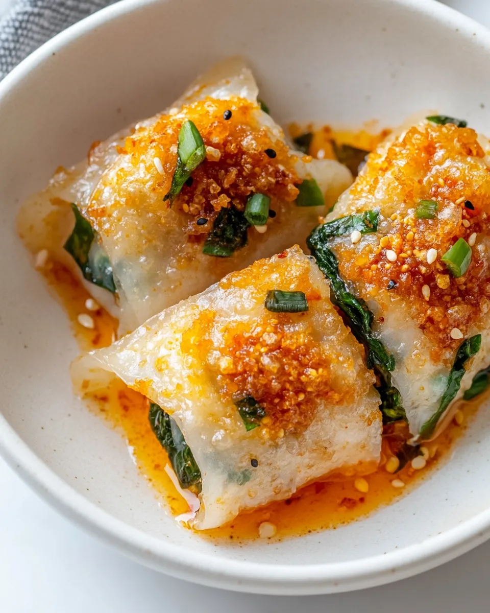 Savory Crispy Kimchi Rice Paper Dumplings recipe photo