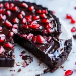 Quick Dark Chocolate Fudge Pomegranate Tart. recipe photo