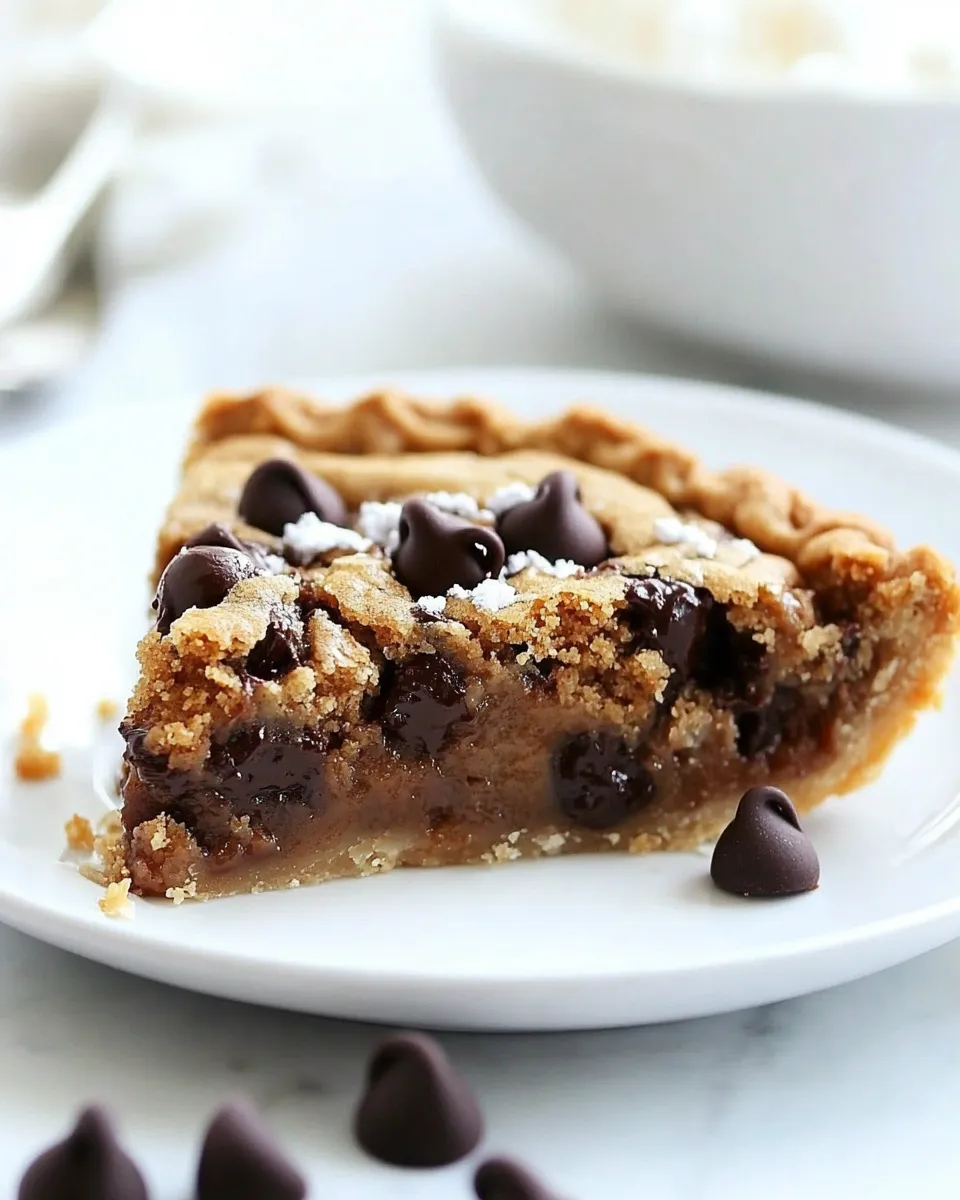 Homemade Deep Dish Chocolate Chip Cookie Pie photo