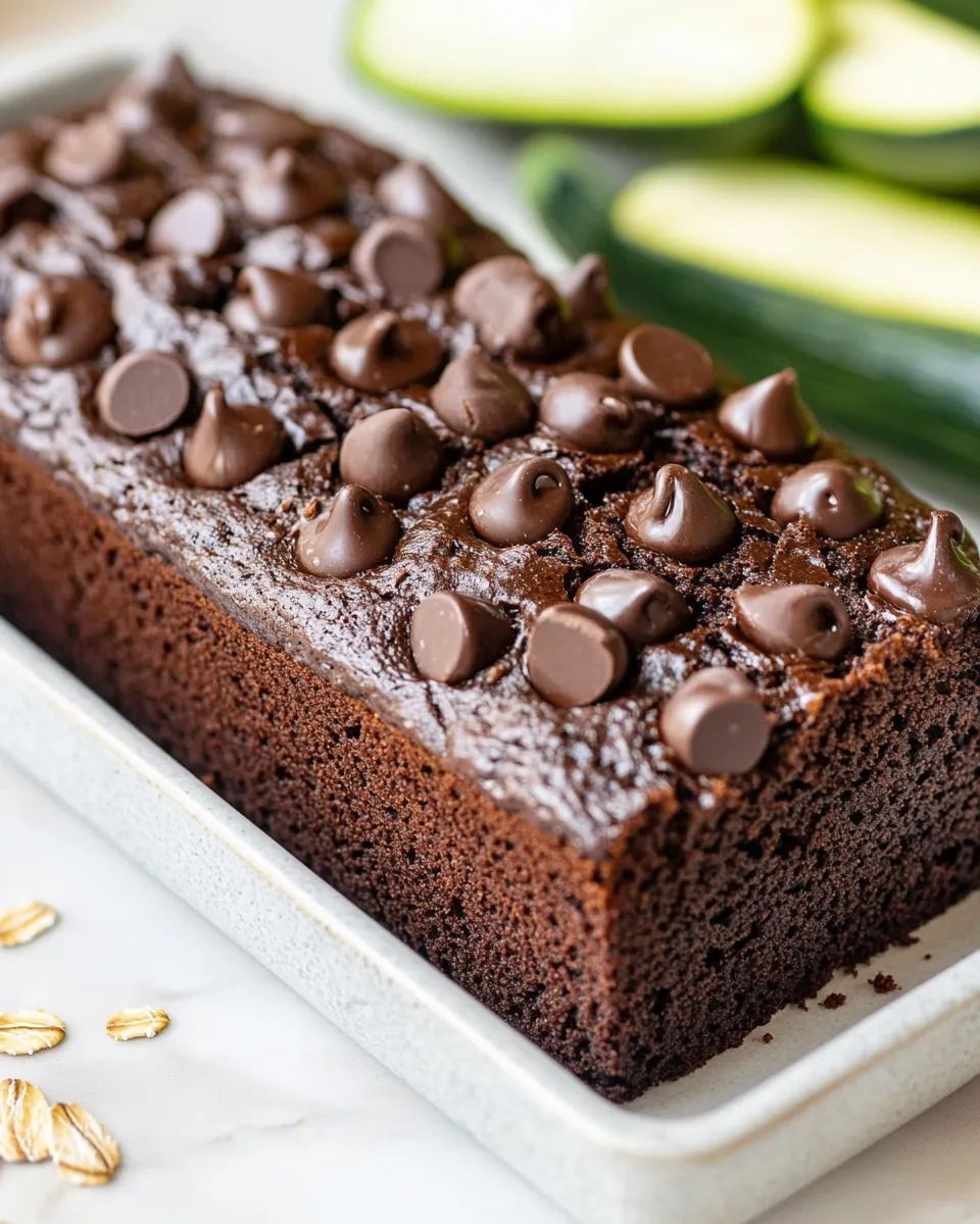 Sweet Double Chocolate Oatmeal Zucchini Bread shot