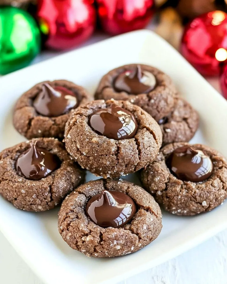 Easy Double Chocolate Thumbprints Cookies recipe photo