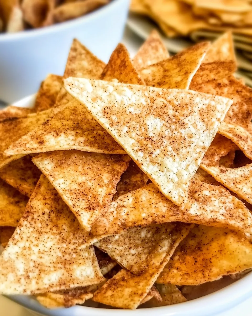 Classic Easy Baked Cinnamon Tortilla Chips Recipe image
