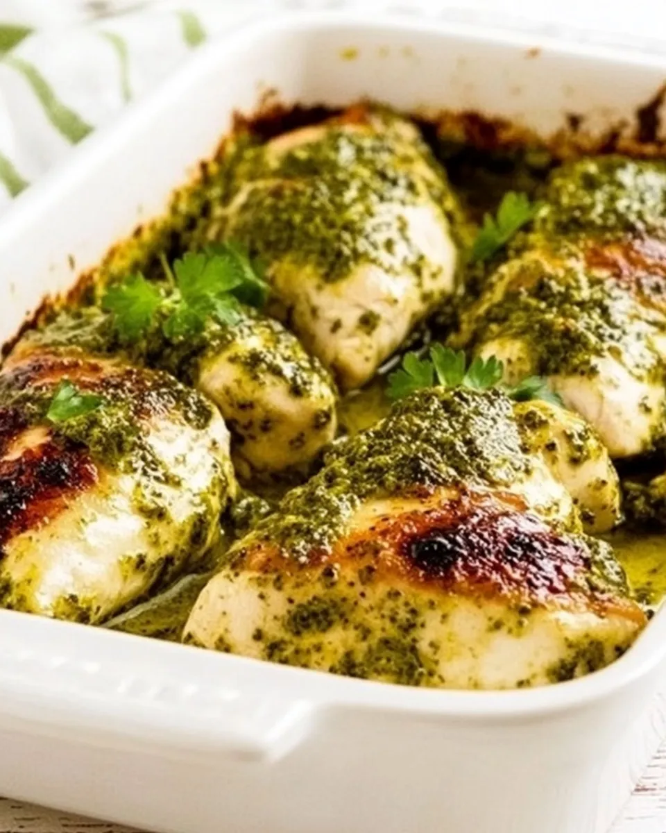 Quick Easy Baked Pesto Chicken recipe photo