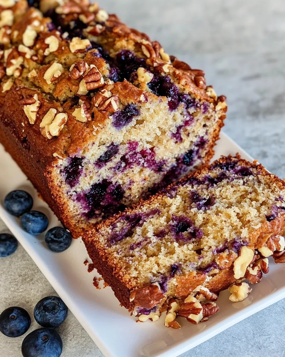 Quick Easy Blueberry Banana Bread With Toasted Nuts dish photo