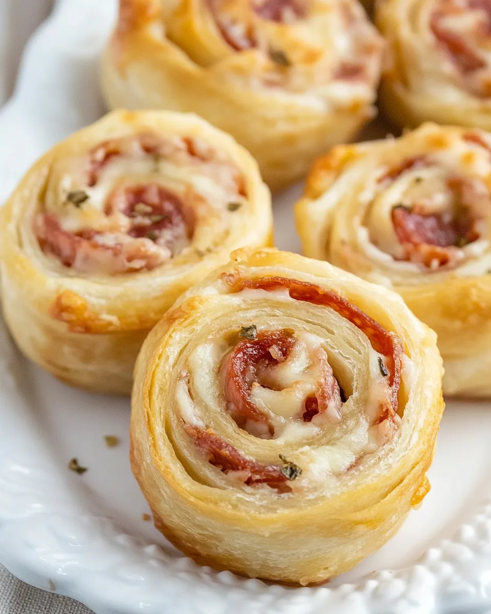Delicious Easy Cheesy Pepperoni Pinwheels recipe photo