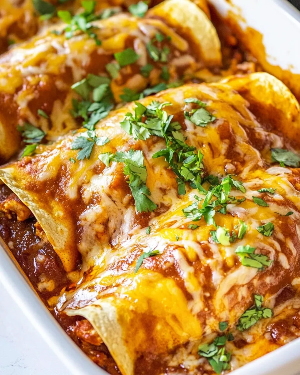 Quick Easy Chicken Enchiladas shot