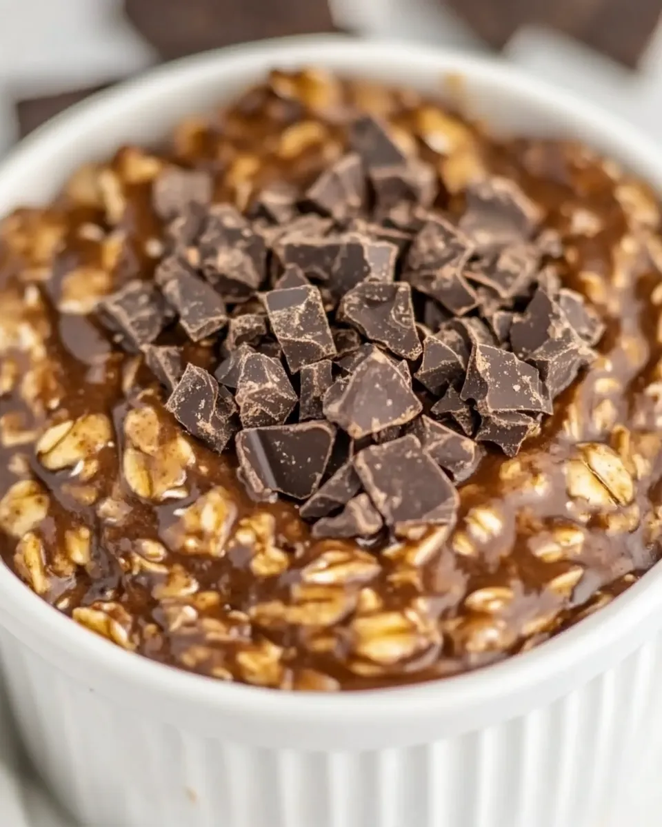 Quick Easy Chocolate Overnight Oats shot