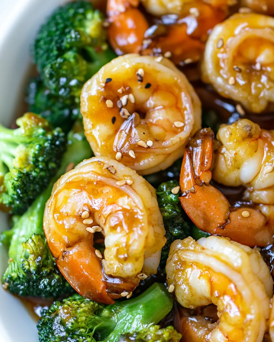 Delicious Easy Honey Garlic Shrimp and Broccoli shot