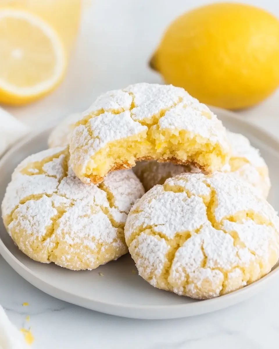 Quick Easy Lemon Crinkle Cookies shot