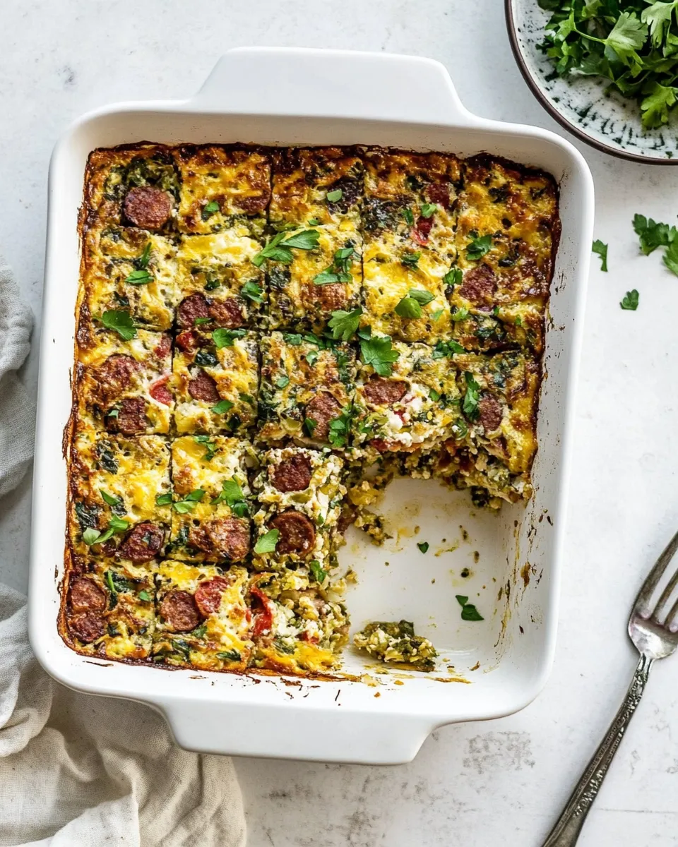 Savory Easy Low-Carb Keto Breakfast Casserole with Sausage recipe photo