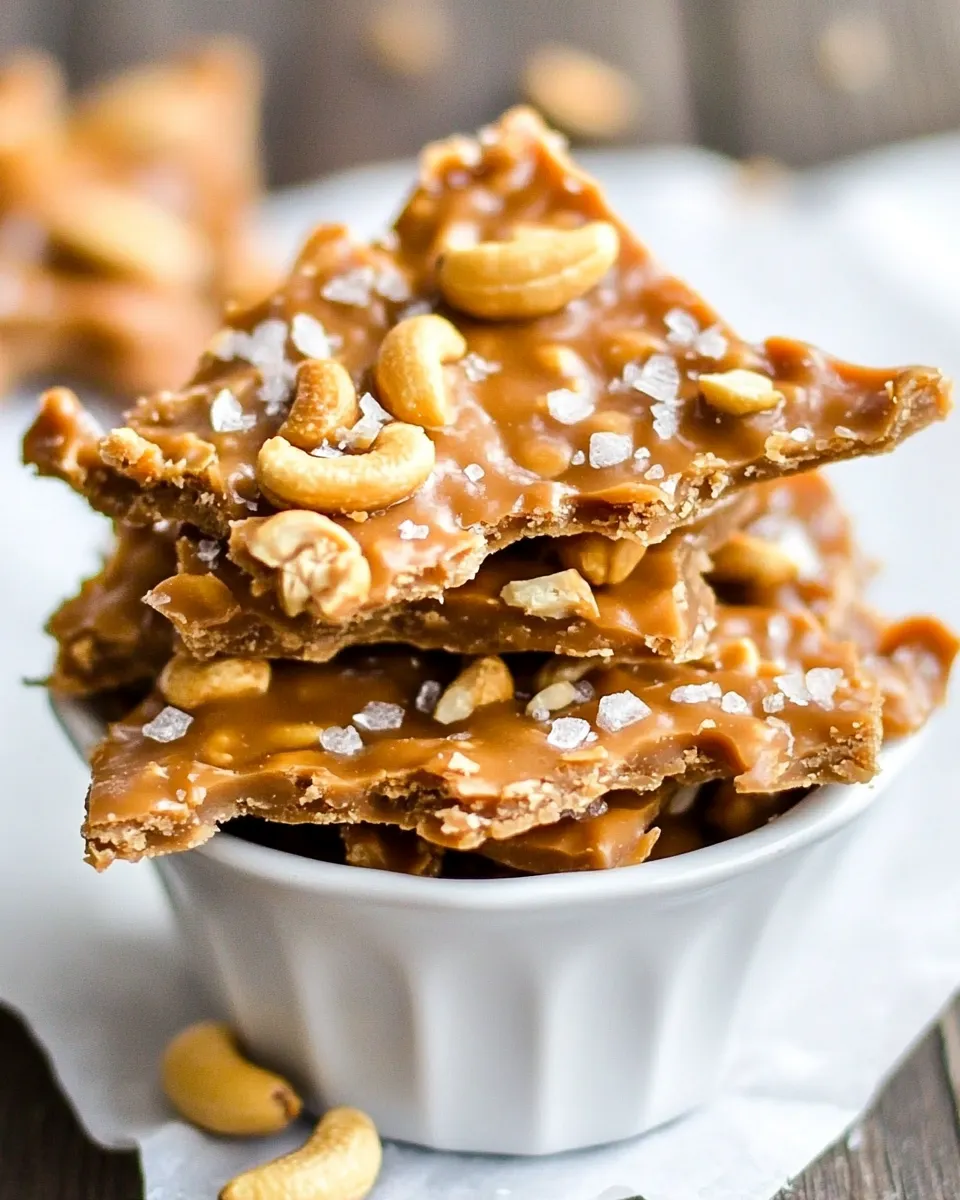Quick Easy Microwave Cashew Brittle shot