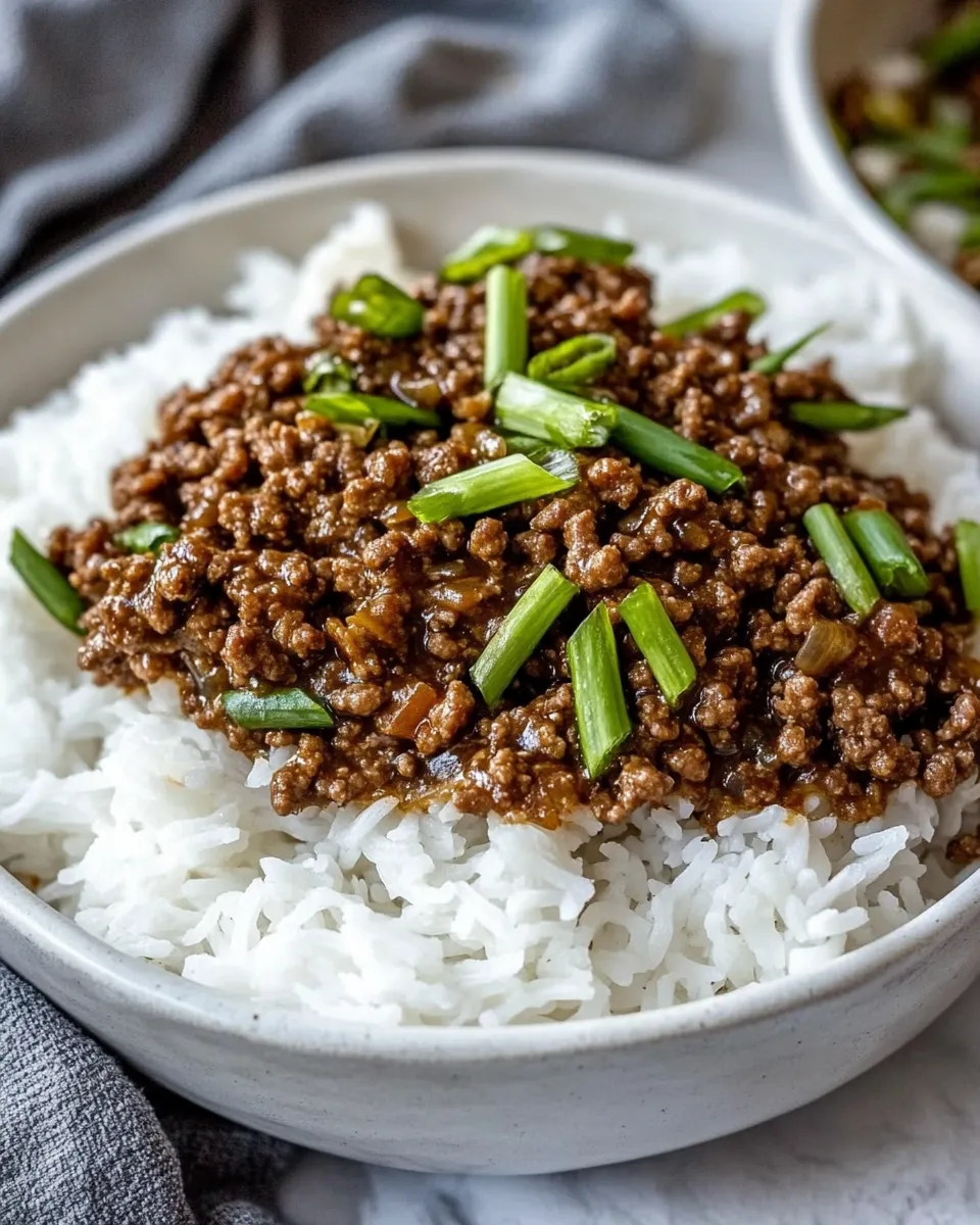Quick Easy Mongolian Ground Beef Recipe dish photo