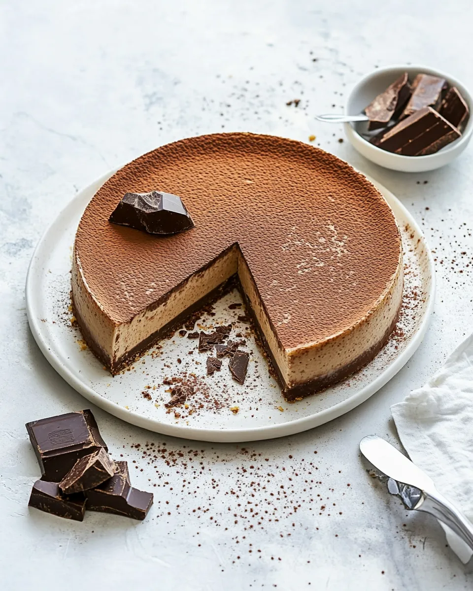 Classic Easy No-Bake Chocolate Espresso Cheesecake image