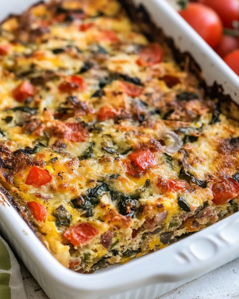 Quick Easy Overnight Italian Breakfast Casserole dish photo