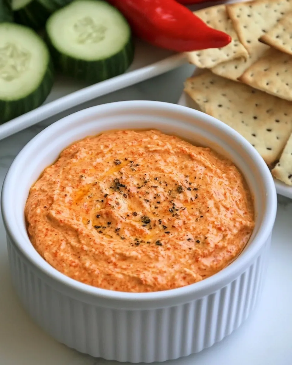 Homemade Easy Roasted Red Pepper Dip photo