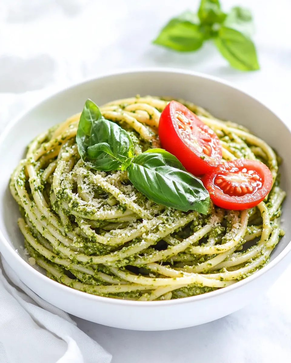 Homemade Easy Vegan Pesto Pasta photo