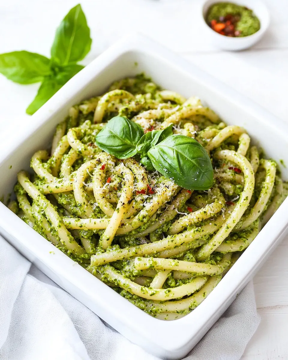 Delicious Easy Vegan Pesto Pasta recipe photo