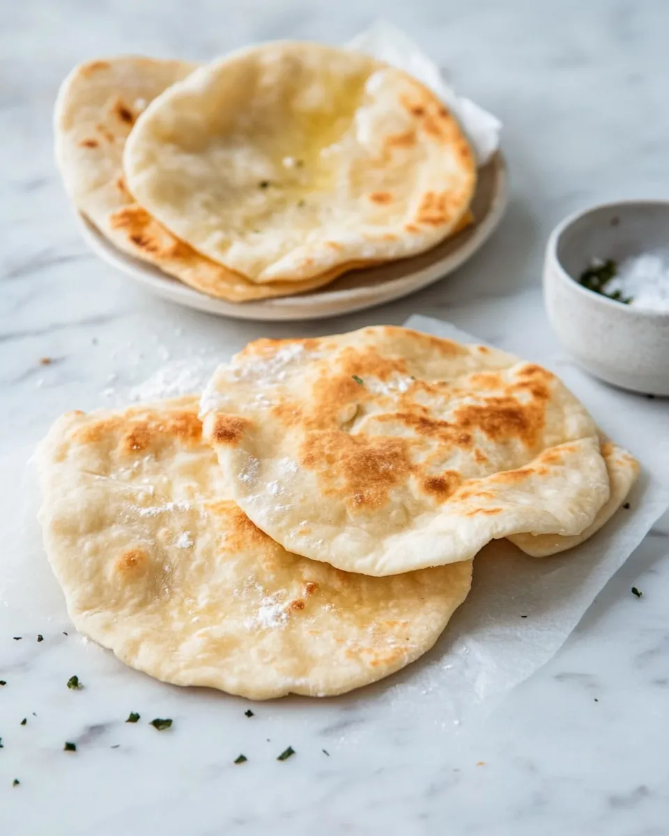 Quick Easy no yeast Air Fryer flatbread pita shot