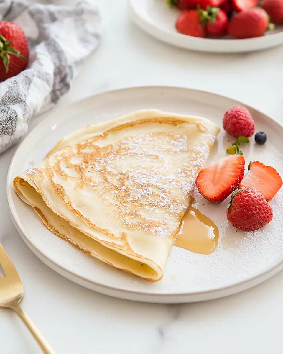 Delicious Eggless Crpes shot