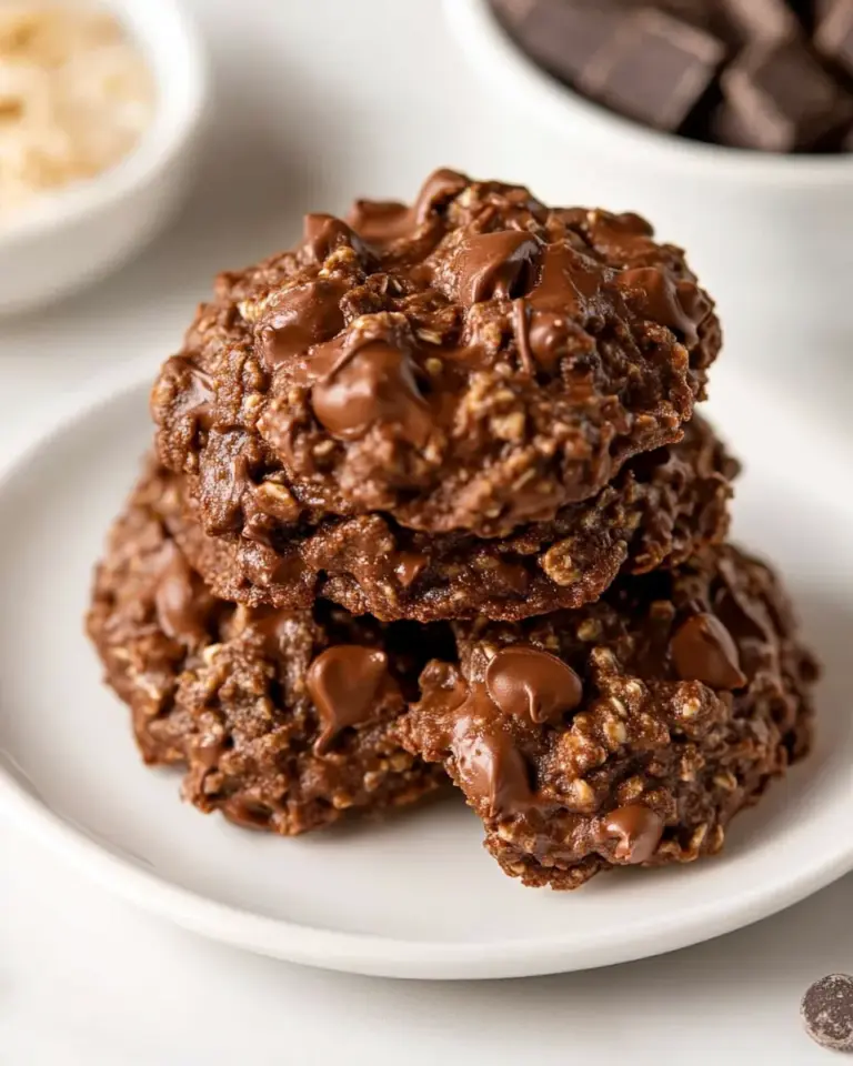 Homemade Flourless Double Chocolate Peanut Butter Oatmeal Cookies photo