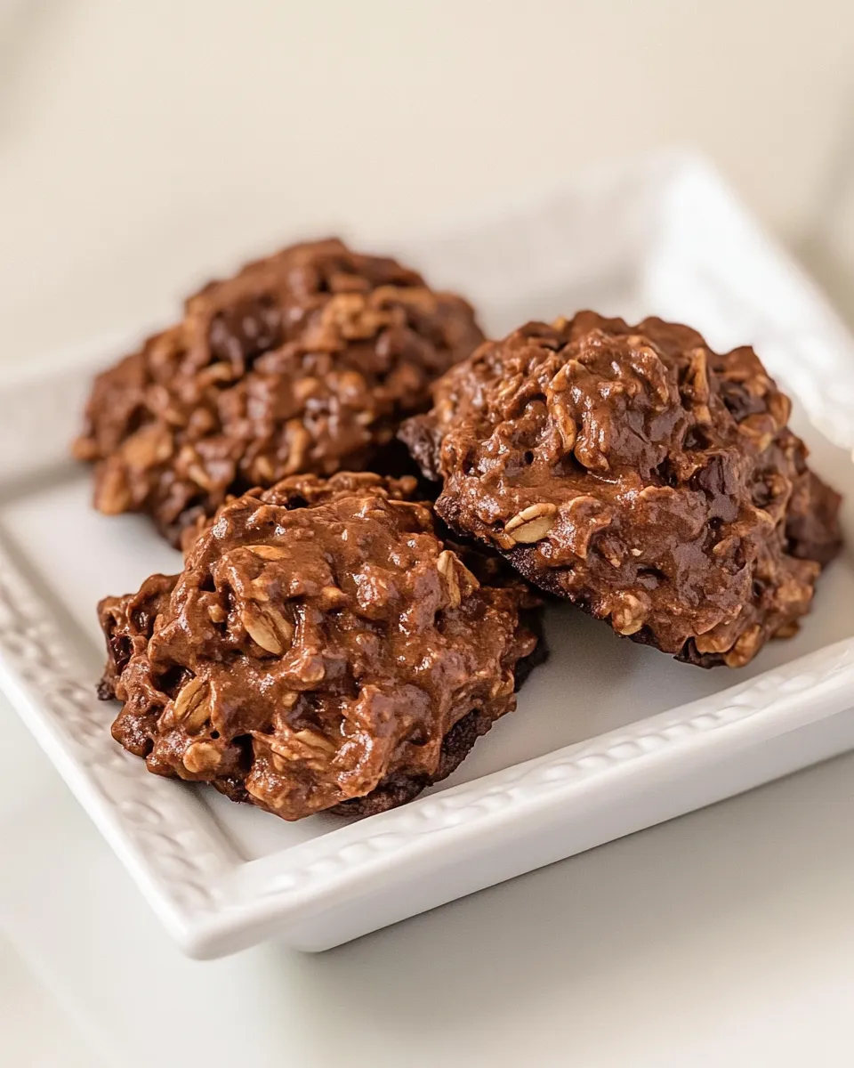 Delicious Flourless Double Chocolate Peanut Butter Oatmeal Cookies image