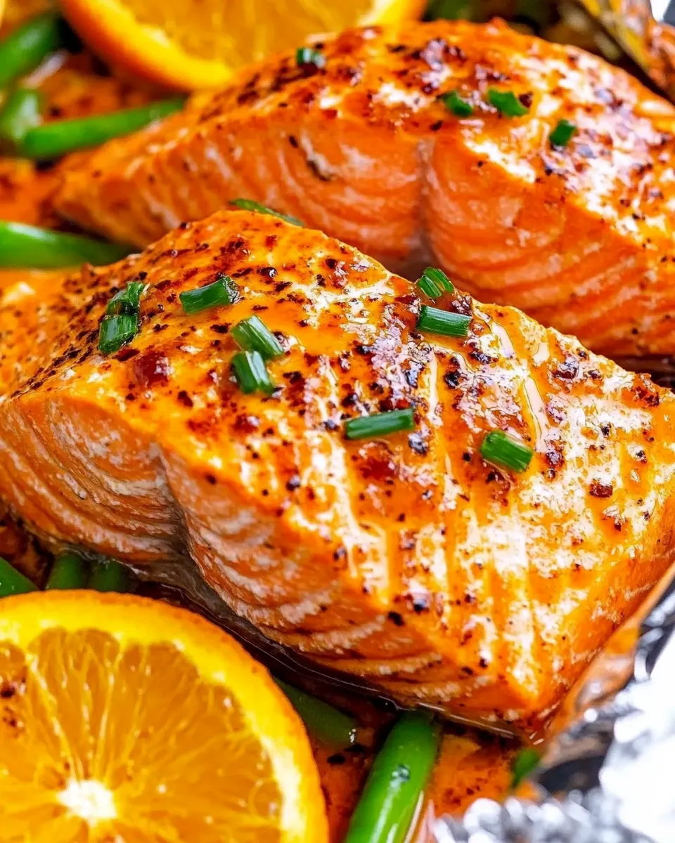 Healthy Foil Pack Orange Molasses Salmon recipe photo