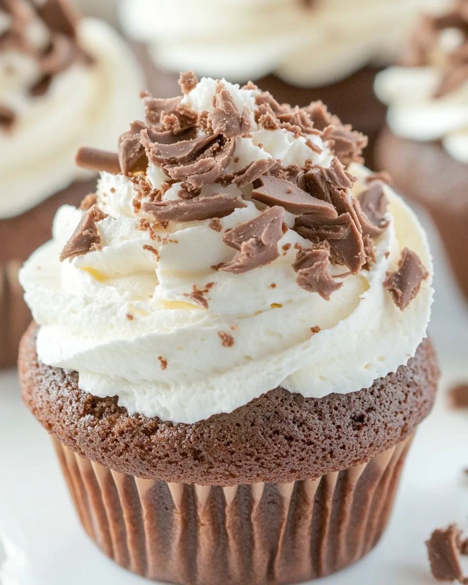 Delicious French Silk Cupcakes shot