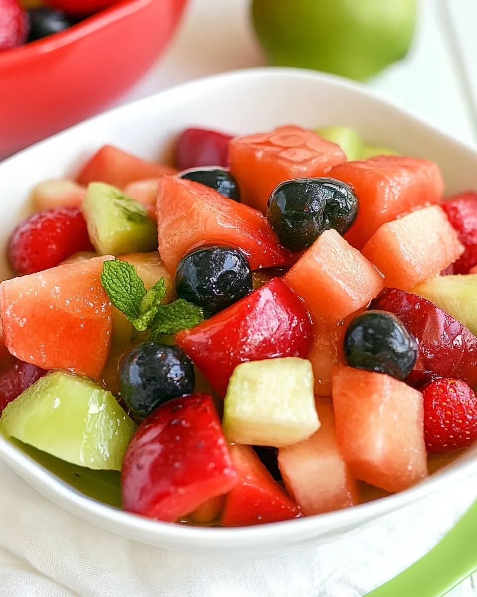 Homemade Fruit Salad with a Citrus and Honey Syrup photo